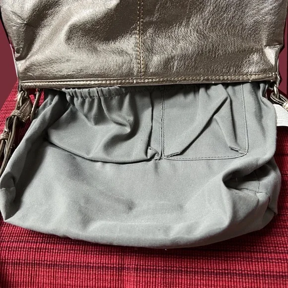 The Sak Metallic Gold-Silver Pig Leather Shoulder Bag - Picture 6 of 10